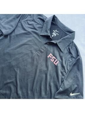 FSU Florida State University Nike Gameday Polo Dri-Fit Large Black & Garnet L